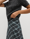 Lyocell Blend Midi A-Line Skirt with Wool