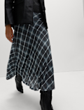 Lyocell Blend Midi A-Line Skirt with Wool