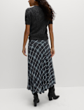Lyocell Blend Midi A-Line Skirt with Wool