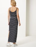 Pure Cotton Striped Waisted Maxi Dress