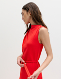 Pure Cotton Tie Waist Midi Column Dress