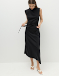 Pure Cotton Tie Waist Midi Column Dress