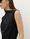 Pure Cotton Tie Waist Midi Column Dress
