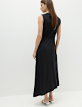Pure Cotton Tie Waist Midi Column Dress