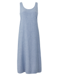 Flax Linen Mix Plain Round Neck Dress