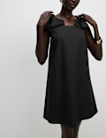 Pure Cotton Bow Detail Mini Column Dress