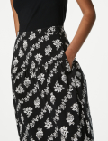 Pure Cotton Printed Midi Circle Skirt