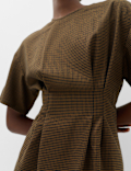 Checked Mini Waisted Dress