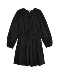 Pure Cotton V-Neck Mini Waisted Dress