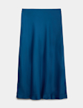 Satin Midi Slip Skirt