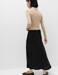 Satin Midi Slip Skirt