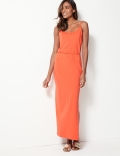 Pure Cotton Waisted Maxi Dress