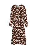 Jersey Printed Midi Column Dress