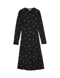 Jersey Printed Midi Column Dress