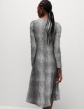 Jersey Printed Midi Column Dress