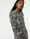 Cotton Rich Printed Midi Column Dress