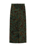 Floral Midaxi Column Skirt With Stretch