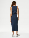 Cotton Rich Ribbed Midi Bodycon Dress