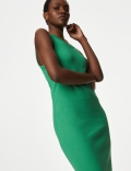 Cotton Rich Ribbed Midi Bodycon Dress