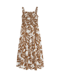 Pure Cotton Printed Midi Waisted Cami Dress