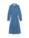 Printed Tie Waist Midi Shirt Dress