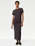 Jersey Ruched Midi Column Dress