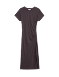 Jersey Ruched Midi Column Dress