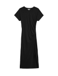 Jersey Ruched Midi Column Dress
