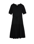 Jersey Tie Detail Midi Tea Dress