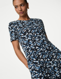 Pure Cotton Printed Midi T-Shirt Dress
