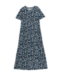 Pure Cotton Printed Midi T-Shirt Dress