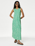Pure Cotton Printed Midi T-Shirt Dress