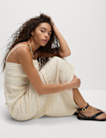Cotton Rich Square Neck Midi Slip Dress