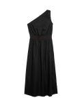 Pure Cotton One Shoulder Midi Waisted Dress