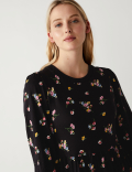 Pure Cotton Floral Midi Tiered Dress