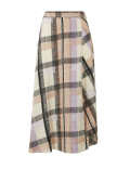 Checked Asymmetric Midi Skirt