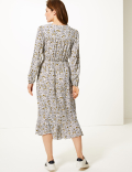 Ditsy Floral Waisted Midi Dress
