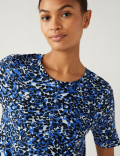Pure Cotton Printed Midaxi T-Shirt Dress