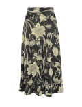 Floral Print Fit & Flare Midi Skirt