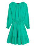 Pure Cotton Tie Waist Relaxed Tiered Dress