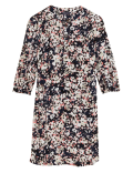 Printed Round Neck Knee Length Shift Dress