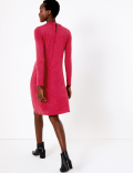 Polka Dot Jersey Swing Dress