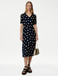Jersey Printed Midi Tea Dress
