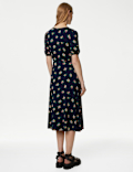 Jersey Printed Midi Tea Dress