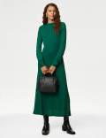 Mesh Jersey Midi Column Dress