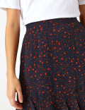 Floral Ruffle Hem Mini Skirt