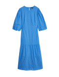 Pure Cotton Broderie Maxi Tiered Dress