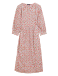 Pure Cotton Ditsy Floral Midi Relaxed Dress