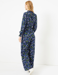 Floral Print Waisted Jumpsuit