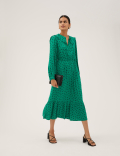 Printed Collared Midi Waisted Dress